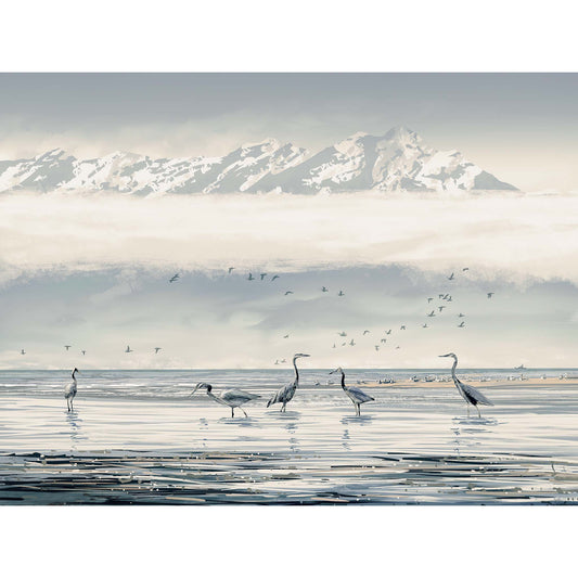 BEACH HERONS canvas art print by Dale Hitchcox