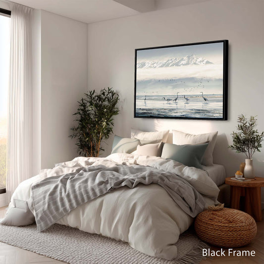 BEACH HERONS canvas art print by Dale Hitchcox