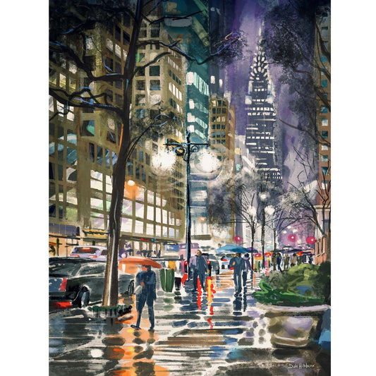 42ND AND RAIN canvas art print by Dale Hitchcox